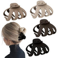 4 Pcs Octopus Hair Clips for Thick Hair - Large Claw Clips for Women, Matte Neutral Color, Strong Grip Non-Slip Jaw Clips