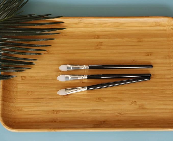 LORMAY 3 Pcs Silicone Eyeshadow and Lip Mask Makeup Brushes, Professional Tools for Applying Cream or Liquid Eye Shadows and Lip Colors