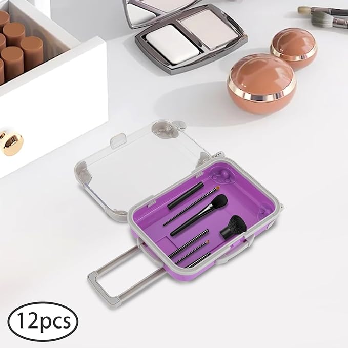 12PCS Mini Suitcase, Mini Candy Storage Box with 5 Colors, Portable Handheld Gift Travel Box, Simulation Trolley Case for Birthday Party Wedding Family Vacation Jewelry False Eyelashes Storage