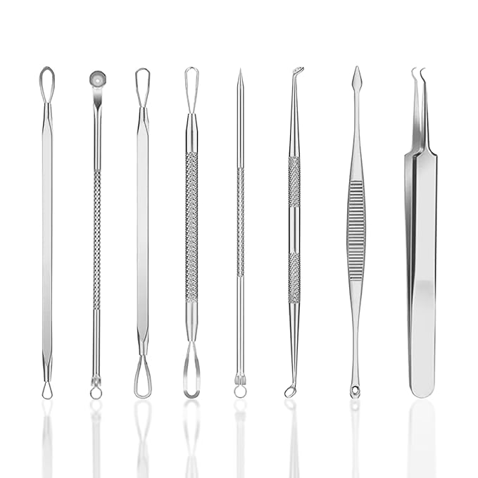 Acne Needle Blackhead Remover Pimple Blemish Comedone Extractor Tweezer Tool Kit