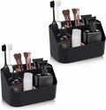 Set of 2Toothbrush Holder for Bathrooms,Bathroom Organizer Countertop,5Slot Electric Toothbrush Toothpaste Holder Razor Lotion Stand Caddy,Large Capacity Vanity Office Corner Accessories Storage Black