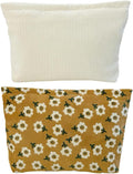 2 makeup bags Women's floral lamp core velvet canvas makeup bag, travel makeup bag, wallet storage, khaki and cute beige