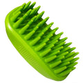 Rubber Curry Brush for Dog & Cat, Soft Curry Comb with Long Pins, Pet Silicone Brush for Short & Long Hair, Use Wet as Bath Scrubber or Dry for Grooming