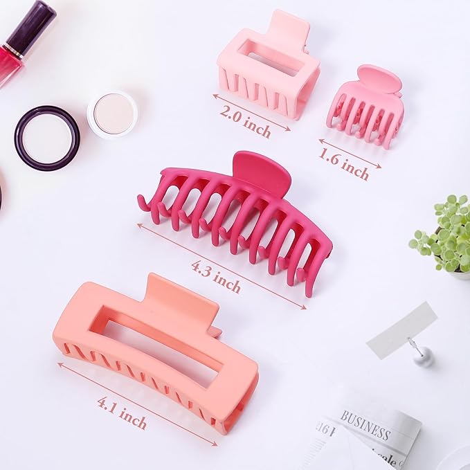 Hair Claws 16 Pcs Hair Clips for Women Thin Thick Curly Hair Large and Small Matte Banana Clips Strong Hold Nonslip