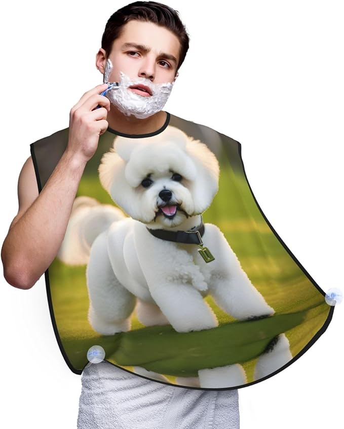 Three Dachshunds Print Beard Bib Shaving Apron, Beard Hair Trimming Cape Gift For Dad