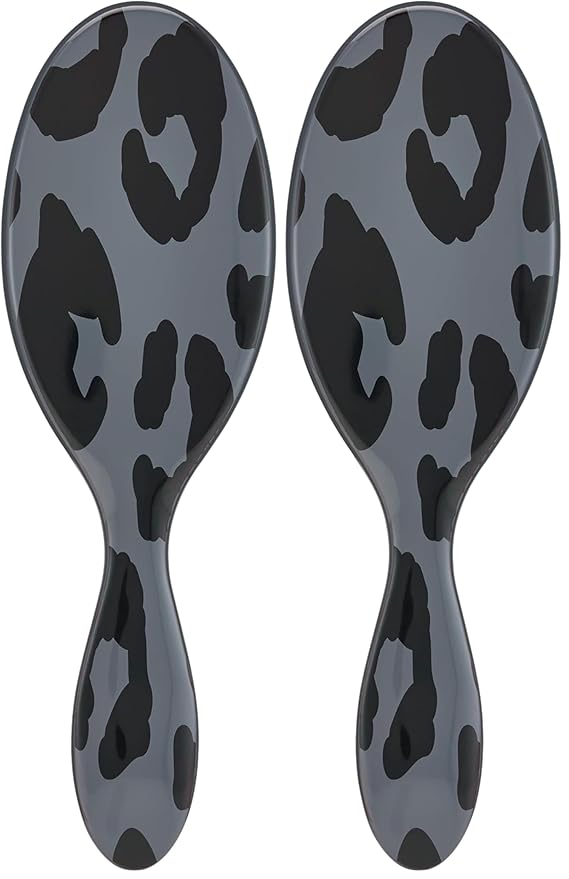 Wet Brush Original Detangler Hair Brush, Dark Gray Leopard (Safari), Ultra-Soft IntelliFlex Bristles, Detangling Bristles Glide Through Tangles (Wet & Dry Hair), Women & Men (Pack of 2)