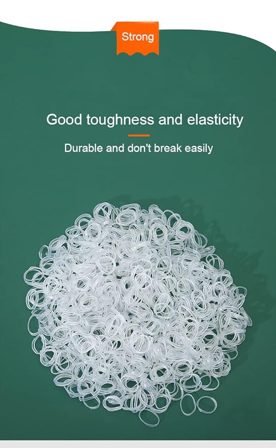 2000 PCS Clear Elastic Mini Ponytail Rubbers Ties, Soft Non-Slip Small Hair Accessories for Girls, with 2 PCS Topsy Tail Tools