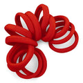 Cyndibands Seamless Hair Ties - Red - Gentle Hair Ties No Damage, Standard Size 1.5 Inch, Soft and Stretchy Nylon Fabric Ponytail Holders - 12 Count
