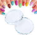 Yinhing Nail Palette Board, Nail Art Palette,2PCS/Set Nail Art Palettes Color Mixing Toning Glass False Eyelash Glue Hold Makeup Pallet for Acrylic Manicure