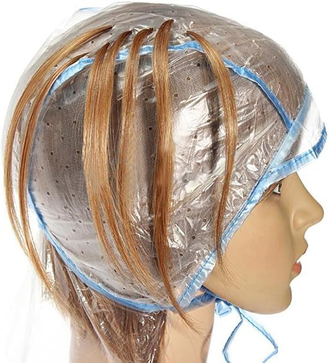 FRCOLOR 12Pcs Hair Coloring Caps with Shawl Disposable Highlighting Caps for Salon and Home Use Hair Dyeing Tool for Highlights and Root Touch-up Fits Most Adults