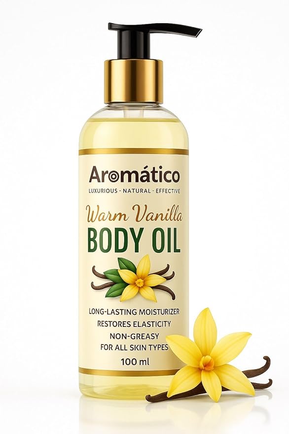 Warm Vanilla Mini Body Oil for Women | Moisturizing After Shower Body Oil for Daily Use | Cozy, Creamy Vanilla Scent - 4 fl oz
