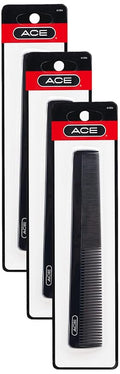ACE GOODY ACE All Purpose Hair Comb - 7 Inch, Black - Great for All Hair Types - Fine Comb Teeth for Thin to Medium Hair,61286, 1 Count (Pack of 3)