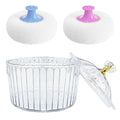 3 Pcs Body Powder Puff and Container, 3.15 inch Large Soft Face Body Powder Puff Dish Fluffy for Women