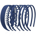 AHONEY 7 Pack Blue Headbands for Women Mens Headbands with Teeth Non Slip Hairbands for Women's Hair Accessories Comb Headband Diademas Para Mujer (Navy blue)