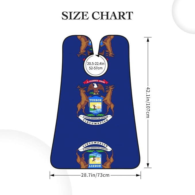 Michigan State Flag Print Beard Bib Apron For Men, Beard Hair Catcher For Men Shaving Trimming,Beard Cape Cloth