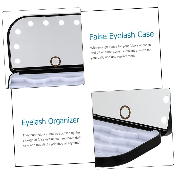 Organizer Box for Eyelashes Lash Tray Holder Led Lighted Lash Storage Case for Makeup