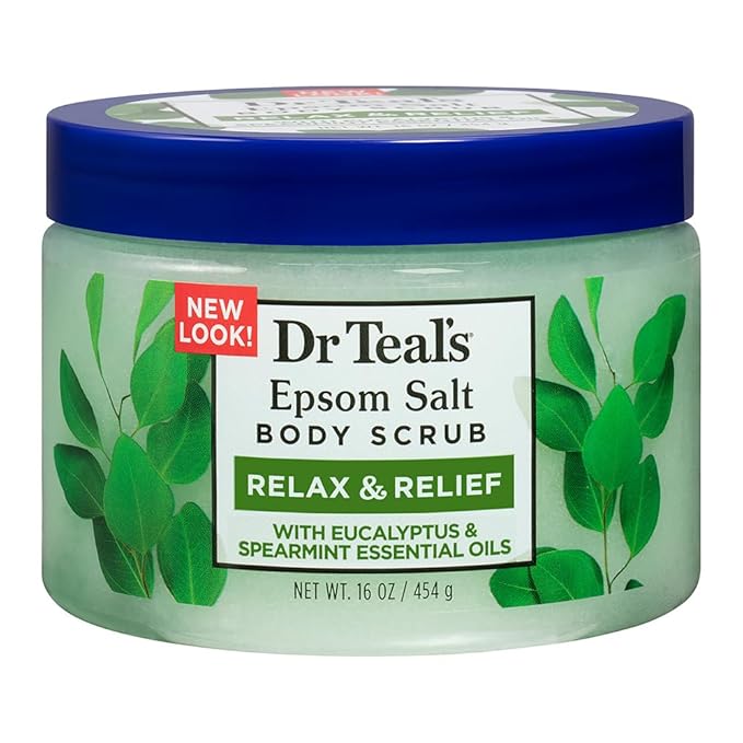 Epson Salt Body Scrub - Exfoliate & Renew with Eucalyptus & Spearmint (16 Ounces)