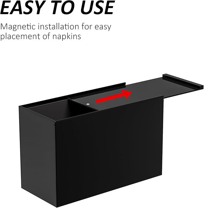 Black Acrylic Tissue Box Cover Rectangular,Acrylic Tissue Dispenser with Storage Tray for Bathroom Kitchen Home Office (Black, 9.85x4.5x6.3)