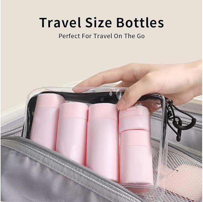 5 Pack Brief and Fashion Travel Bottles TSA Approved, BPA Free Travel Size Travel Containers Refillable Squeeze Bottles for Cosmetic Shampoo Cream Conditioner Lotion Soap… (Nordic mint green)