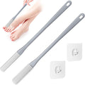 2 Pack Toe Cleaning Brush,15.7" Long Handle Silicone Foot Scrubber Bath Brush Bathroom Cleaner for Seniors Elderly Men and Women (Grey)