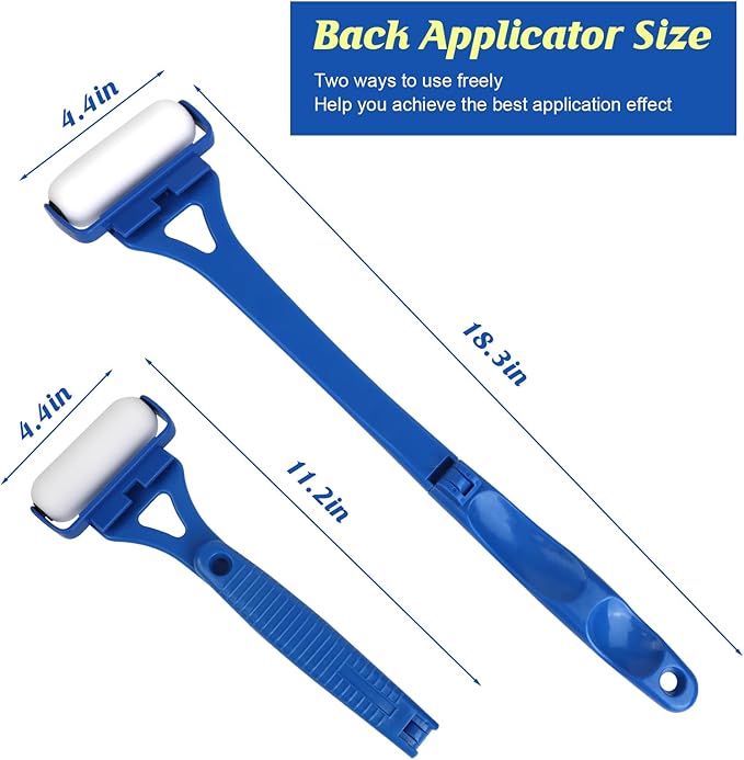Back Lotion Applicator for Women, Foldable Long Handle Lotion Back Applicator, 3 Reusable Foam Rollers, Effortlessly Apply Moisturizer to Your Back, Ideal Back Lotion Applicator for Skin Cream, Oils