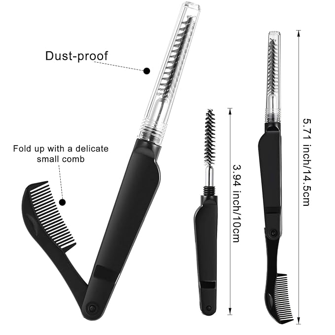 Beard Pen Beard Pencil Filler for Men Beard Filler 4 Tip Pen for Natural Looking Beard 2PCS Beard Pencil & 1PCS Double Head Beard Brush Double Head Four Fork Eyebrow Pencil Eyeliner (Dark Brown)