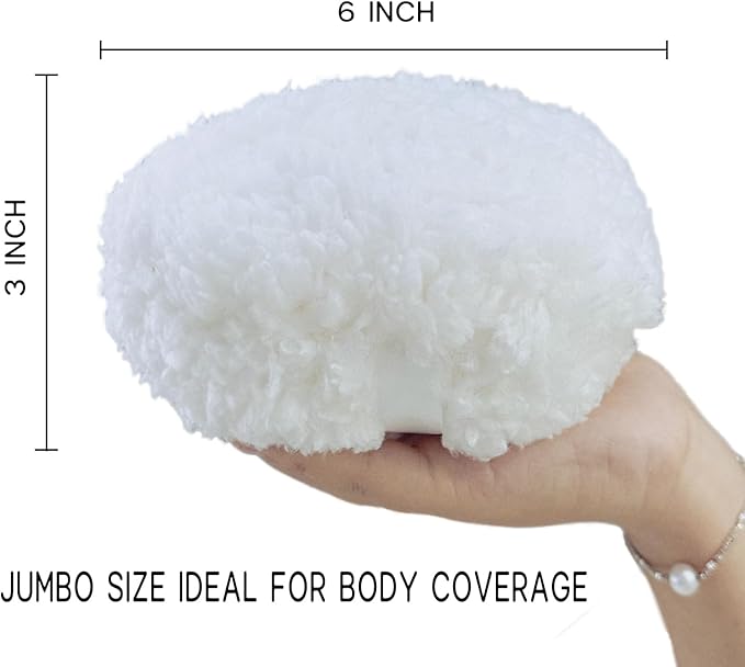 Topwon 6'' Jumbo Powder Puff Body Powder Puff with Container, Extra Large Dust Puffs for Women Men 1Pack