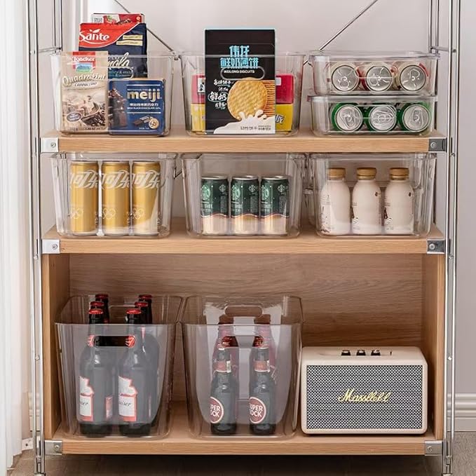Ytteve 4-Pack Extra Large Clear Plastic Storage Bins with Lids and Handles, 14.4" x 10" x 9.5" Organizer Containers for Closet Shelves Cabinet Office Kitchen Bathroom Laundry