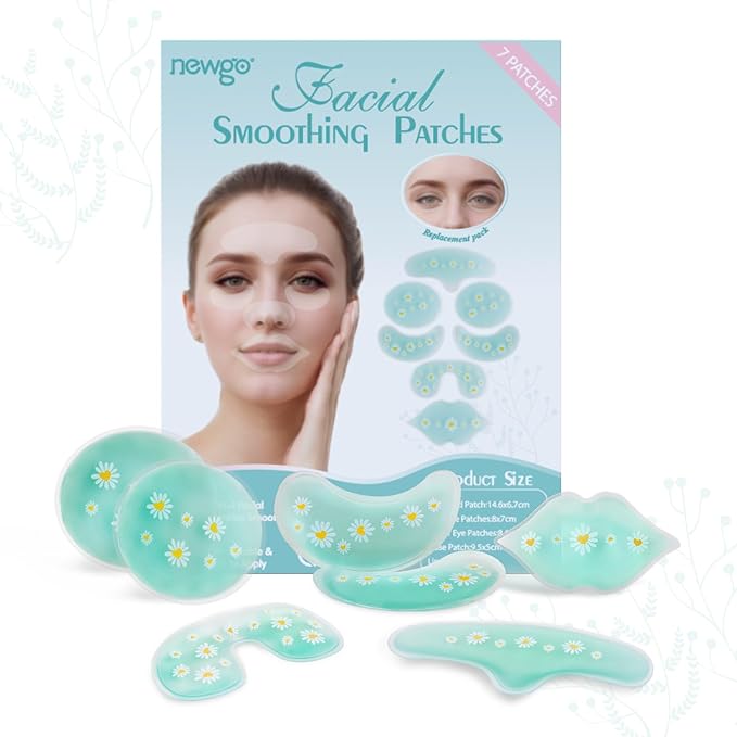NEWGO Cooling Eye Mask Face Ice Pack for Puffy Eyes and Migraine Relief（7-in-1 Set, Cold Therapy Gel Eye Pads for Face Post-Cosmetic Botox, Filler Recovery, Puffy Eyes & Dark Circles