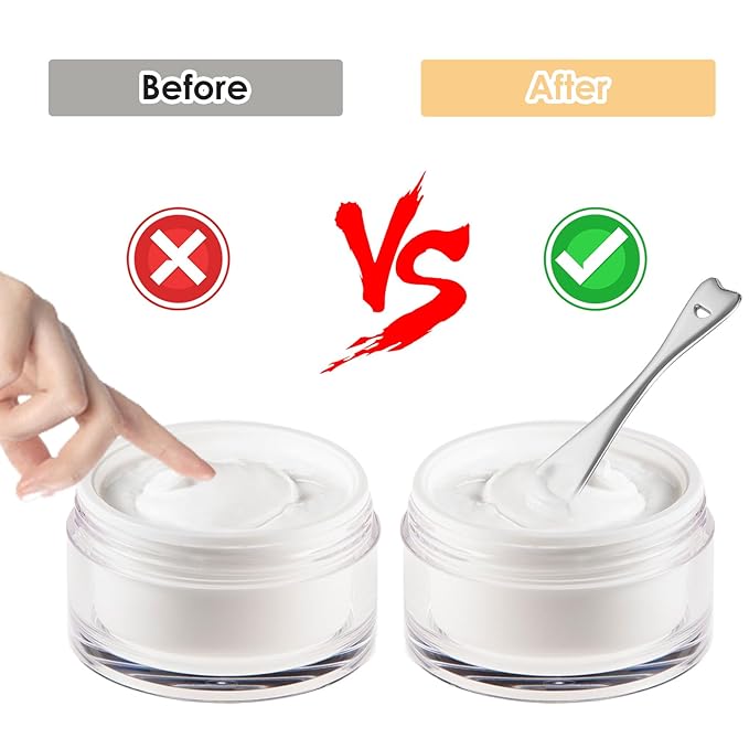 Sibba Mini Spoon Face Spatula Makeup Small Skincare For Cosmetics Mask Make Up Tool Beauty Skin Care Lotion Cosmetic Facial Spatulas Cream Product Moisturizer Applicator Tiny Scoop Lip Scooper