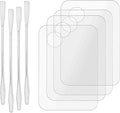 Acrylic Cosmetic Makeup Palette, Makeup Mixing Tray with Makeup Spatula Metal Mirror for Beauty Salon Color Cream Liquid Foundation Mixing Palette (4 Pcs Transparent palettes)