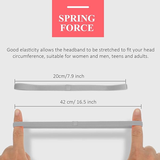 4 Pieces Elastic Sports Headbands Thick Non-Slip Hair Bands for Women and Men
