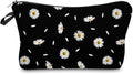 Deanfun Cosmetic Bag for Women, Durable Polyester Makeup Bag Organizer Travel Waterproof Roomy Accessories Daisy Purse Bag Gifts(52366)