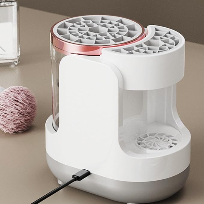 Electric Brush Cleaner - Quick Drying Makeup Washer, Gentle with Deep Clean, Auto Drying with Multiple Adapters, Cosmetic Tool Fast Cleaning, Brush Machine for Professional Artists