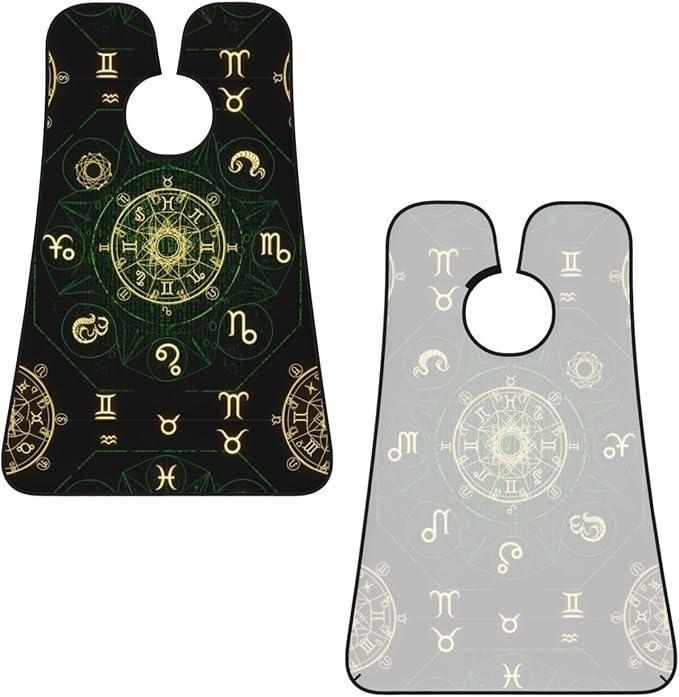 Men's Beard Maintenance Apron, Waterproof & Easy Clean, Sacred Geometric Zodiac Symbol Magic Occult