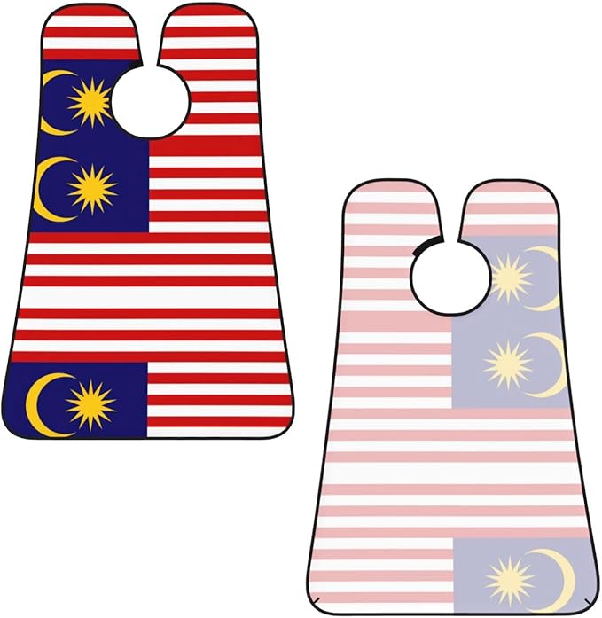 Malaysia Flag Print Beard Bib Apron For Men, Beard Hair Catcher For Men Shaving Trimming,Beard Cape Cloth