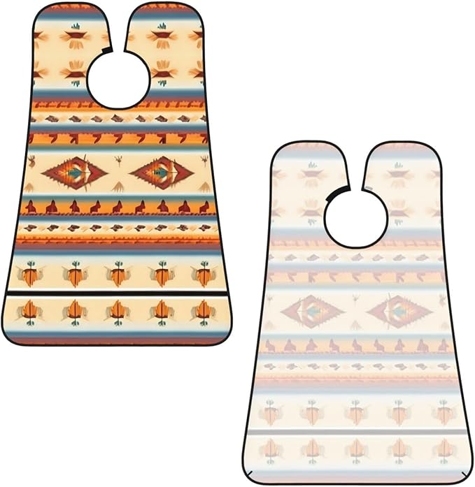 Native American Print Beard Bib Apron For Men, Beard Hair Catcher For Men Shaving Trimming,Beard Cape Cloth, Black