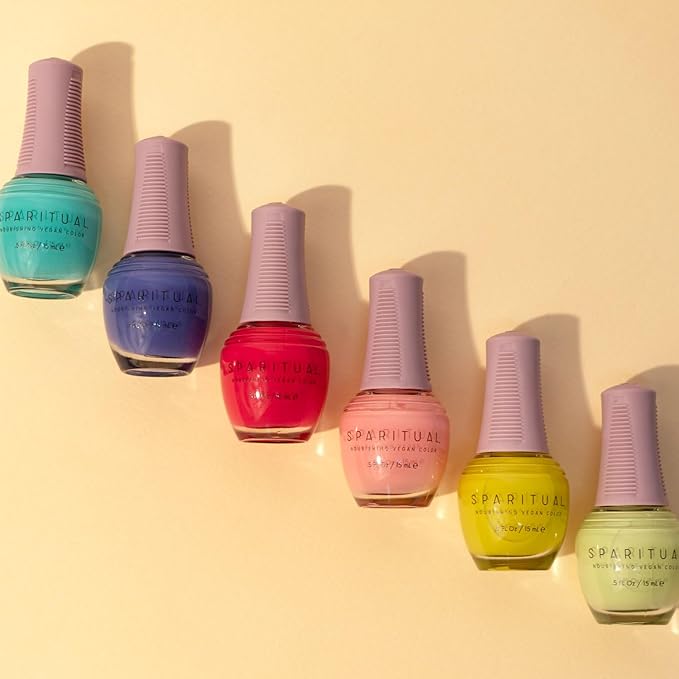 SpaRitual Nourishing Vegan Color Collection Body and Soul | 6 Spring Nail Polish Colors 0.5 fl oz (Noiseless)