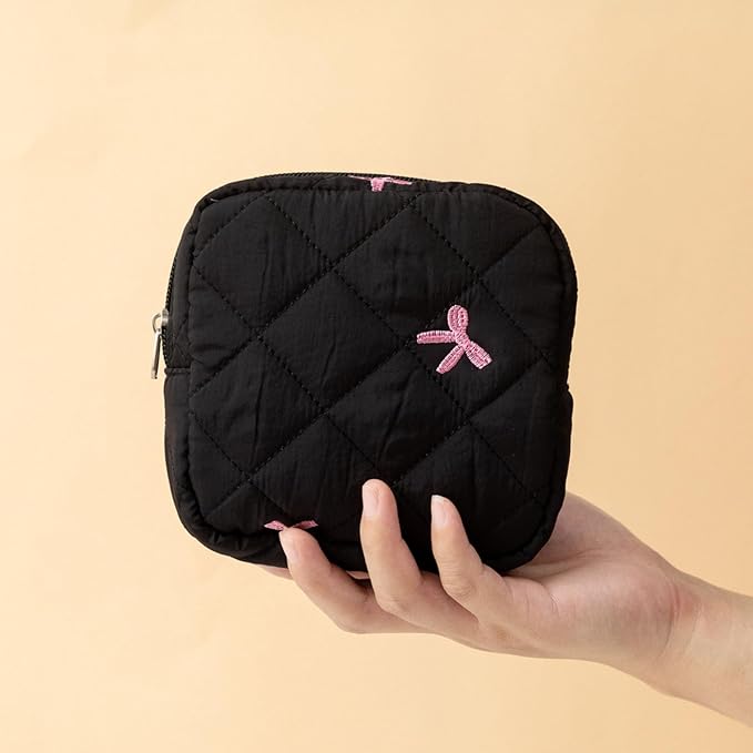 Storage Bags，Butterfly Knot Sanitary Pad Storage Organiser Portable Feminine Hygiene Holder Tampon Organiser for Travel and Daily Use