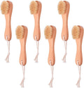 6 Pcs Face Exfoliator Brush Dry Brush Natural Bristles Wooden Face Cleaning Brush, Facial Cleansing Brush Face Wash Scrub Exfoliator Brush for Face Care