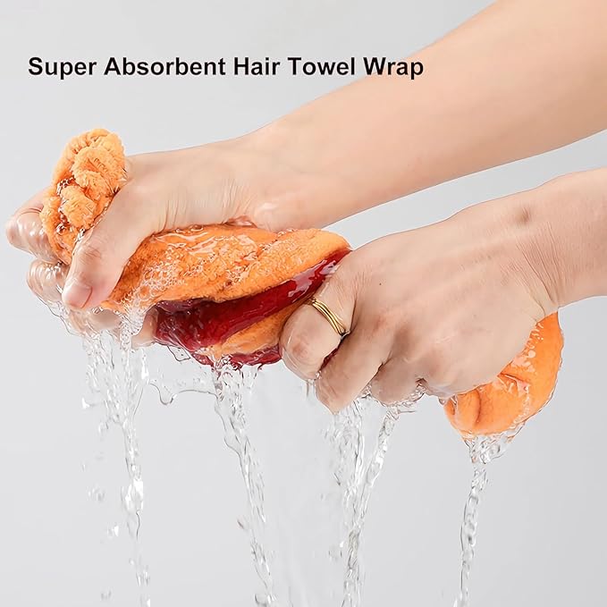 Ultra Absorbent Hair Quick Drying Towel for Women Girls New Microfiber Hair Towel Wrap Dry Turban Soft Bow Tie Plopping Head Towels Shower Cap for Kids (Yellow)