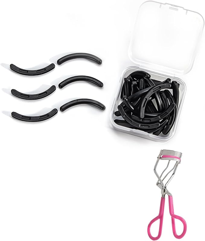 Eyelash Curler Refills Compatible with Tweezerman,Eyelash Curler Refills for Tweezerman,Silicone Lash Curler Refill Pads 24PCS (Black)