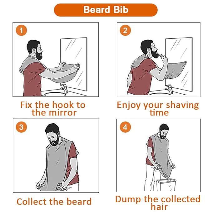 Beard Bib Beard Apron Gifts for Men,Beard Trimming Catcher Bib, Dad Fathers Day Anniversary Valentines Day,Christmas gifts,Best Gifts