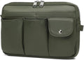 Storage Bag-arge Cosmetic Bag for Women Travel Makeup Bag Zip Up Bag Pure Cotton Canvas Can be Suspended (Army Green)