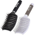Boar Bristle Hair Brush Set - Dry/Wet Hair Brushes Detangler for Fine, Thick, Curly Hair - Curved and Vented Hair Brush for Women, Men or Kids