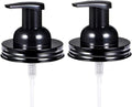 Mason Jar Foaming Soap Dispenser Pump fit 2.75Inch Regular Mouth,Rust Proof Stainless Steel Lid and BPA Free Plastic Foam Soap Pump-Hotel Bathroom Accessories（Black）