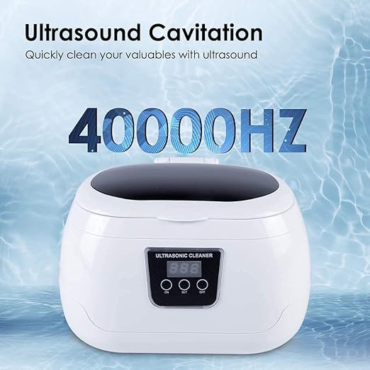 Ultrasonic Jewellery Cleaner, 600ml Sonic Jewellery Bath Machine with Cleaning Basket and Watch Stand- Stainless Steel Tank & Digital Timer -for Jewelry Glasses Watch Metal Coins Dentures