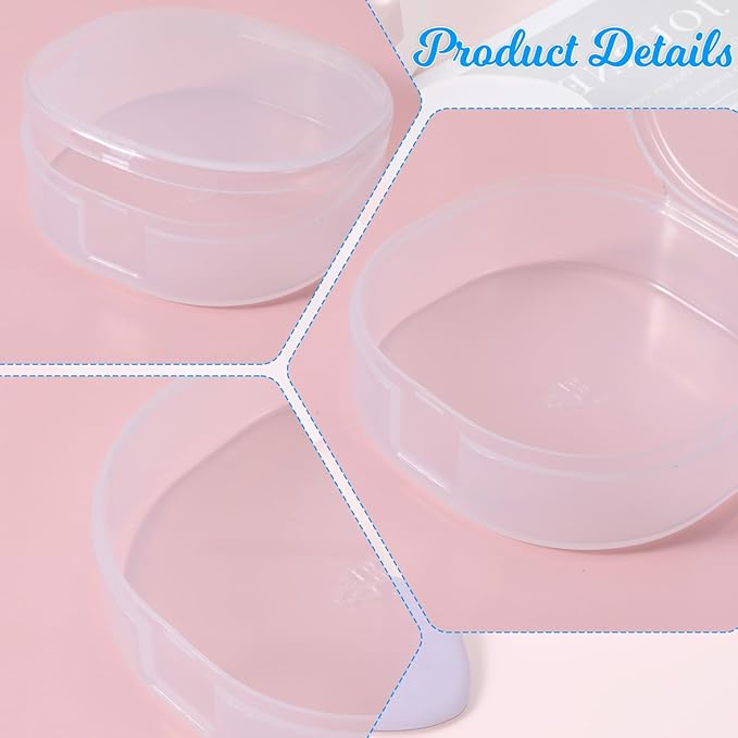 4Pcs Plastic Cotton Square Holder Cosmetic Cotton Pads Holder Travel Portable Travel and Sealed for Makeup Remover Cottons Ball, White