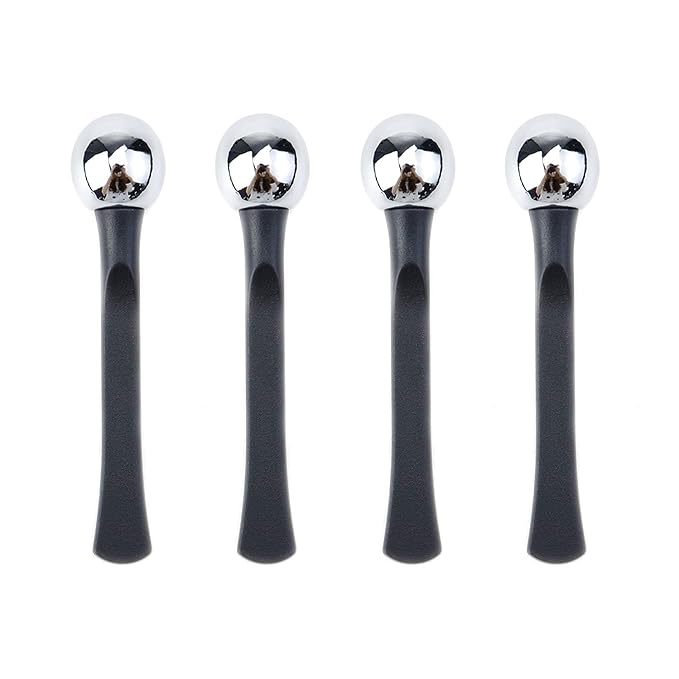 Coshar 4Pcs Metal Massage Stick Eye Cream Applicator Stick Face Cream Massager Roller Tool for Under Eye Reduce Puffiness