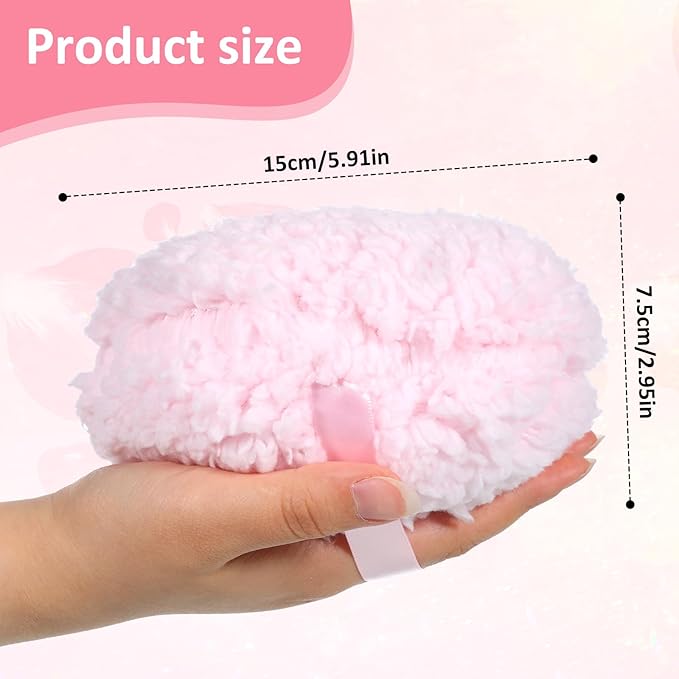 Body Powder Puff, 6 "x 3" Extra Large Ultra Soft Fluffy Sponge Plush Big Powder Applicator Pink Washable Reusable Durable Round Face Body Makeup Puff for Women (Pink)